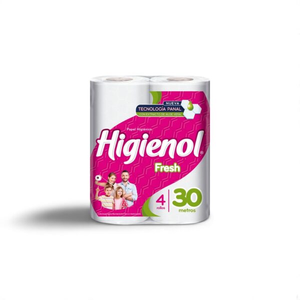 PAPEL HIGIENICO HIGIENOL FRESH ALOE 30 MTS 4UN