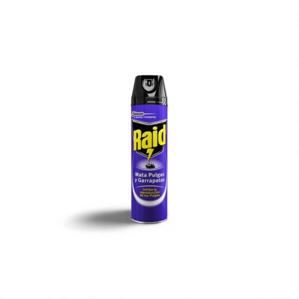 Raid Insecticida Mata Pulgas y Garrapatas Spray 380ml